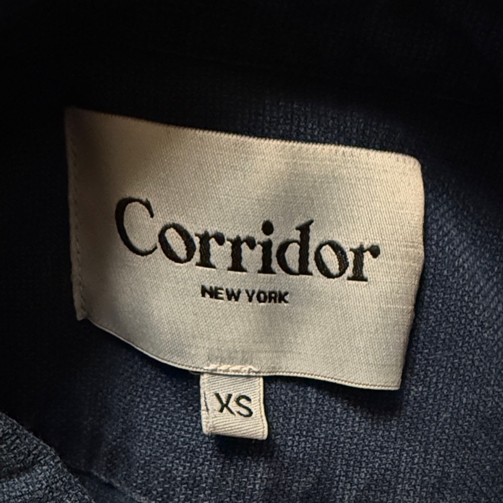 Corridor New York White Pindot Men's Casual Button-Up Shirt Washed Indigo Blue - Picture 7 of 9